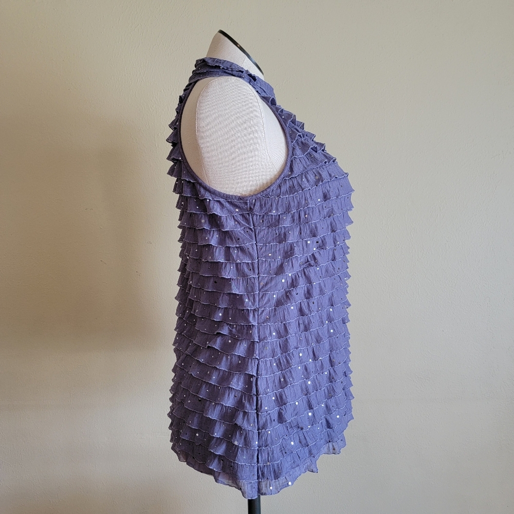Studio Y Ruffle Sequin Halter Top - Picture 6 of 10
